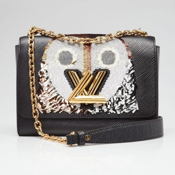 Louis Vuitton Black Epi Leather Sequin Owl MM Twist Bag - Picture 4 of 11